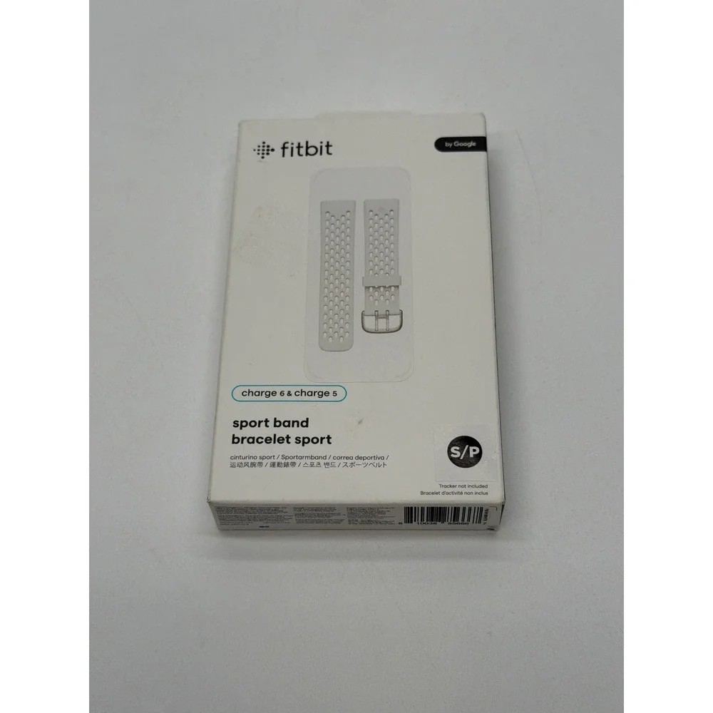 Fitbit Charge 6 & Charge 5 Sport Band Lunar White Small FB181SBWTS Replacement